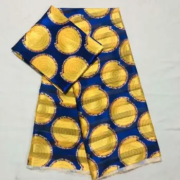 

african wax pattern design high quality Organza lace fabric factory price Gahna Style satin silk fabric with organza ribbon