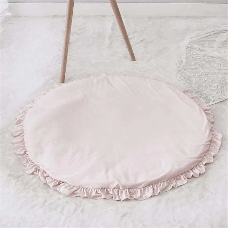 pink 100 см скандинавские круглые детские игровые коврики хлопковый Детский ковер для гостиной мягкий ползающий детский коврик игровой коврик для младенцев - Цвет: pink