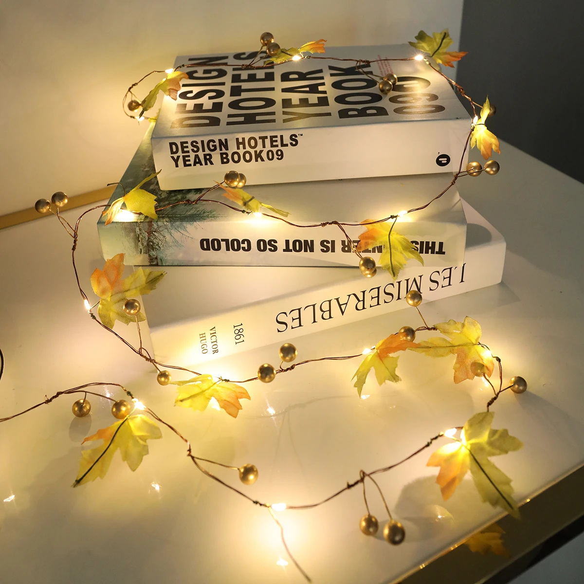 

2M 20LED Maple Leaves String Lights Fall Maple Leaf Berry Garland Halloween Christmas Xmas Pumpkin Party Pumpkin Party Decor D30