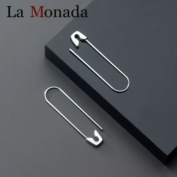 

Men Woman 925 Silver Jewelry 1 Pair Creative Design Paper Clip Shape Ear Buckle Earrings