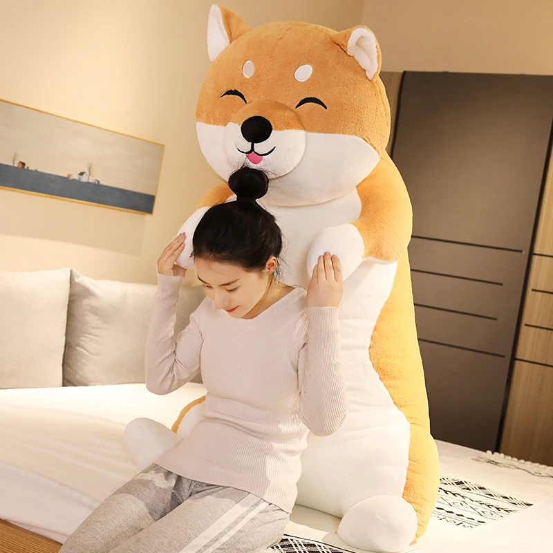 

New Jumbo Animal Husky Plush Toy Giant Soft Cartoon Shiba Inu Dog Doll Girl Sleeping Pillow Cute Gift Decoration 130cm 160cm