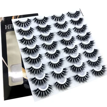 

HBZGTLAD 16 Pairs 3D Faux Mink Hair False Eyelashes Natural/Thick Long Eye Lashes Wispy Makeup Beauty Extension Tools