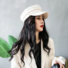 Модная женская льняная военная шляпа, Осенние шляпы матроса для женщин, плоская верхняя Кепка Капитана, туристическая Кадетская шляпа, темно-синяя кепка s