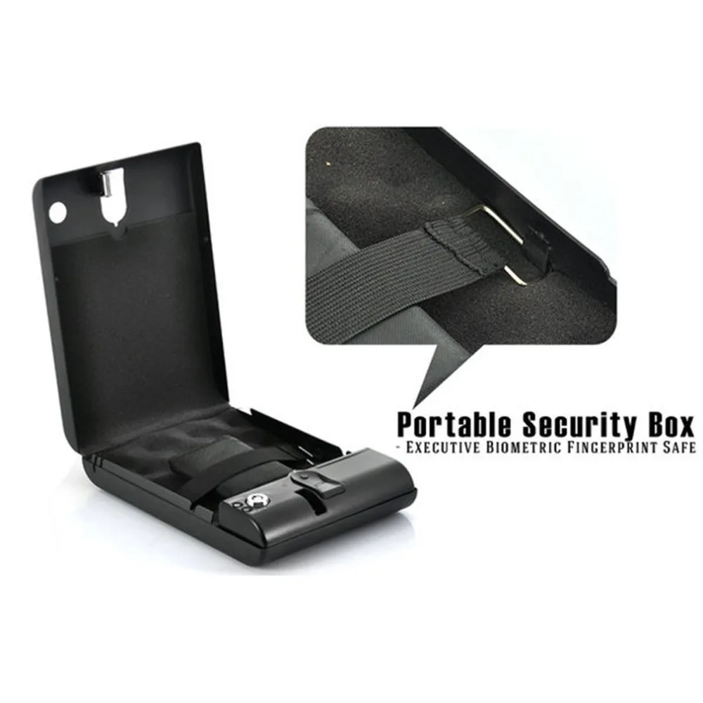 OS100B Портативный Пистолет коробка предотвращает появление царапин, отпечатков пальцев на & ключ блокировки 2-в-1 Сейф ценные бумаги коробка