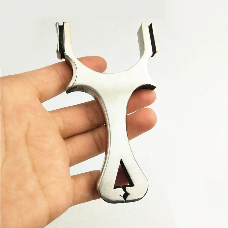 

Big Power Stainless Steel Slingshot High Precision Flat Leather Catapult Outdoor Hunting Accessories Professional Bow Shooting