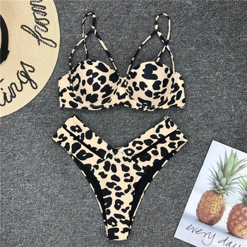 

Leopard Print Brazilian Bikini Push Up Swimsuit Women Sexy Swimming Bath Two Piece Bathing Suit Biquini Female Summer Swimwear