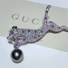 DIY аксессуары стиль элегантная леопардовая Брошь Мода и индивидуальность жемчужный корсаж Элегантная Брошь для пальто аксессуары крепления