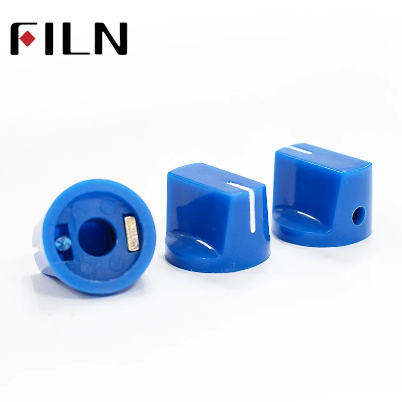 Blue 6.35mm shaft with SCREW Effector KONB Guitar Knob fluted slide Potentiometer Pedal Knobs (2)