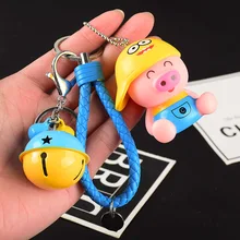 Креативный милый маленький брелок с дизайном «Поросёнок» мультяшный автомобиль брелок сумка Подвеска на мобильный телефон маленькие подарки оптом
