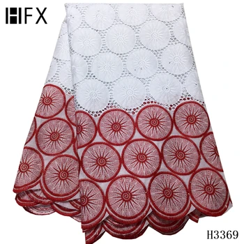 

HFX Swiss voile lace in switzerland african lace fabric wedding 5yards swiss lace fabric for dress 100% cotton fabric H3369