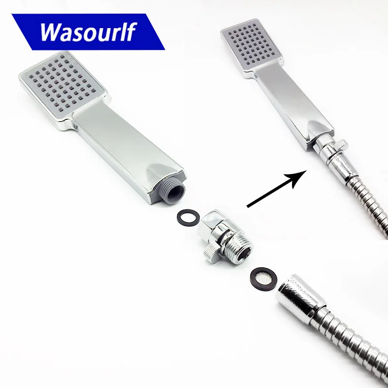 WASOURLF G1/2 Shower Control Stop Water Valve Button Hand Hold Shower Head Switch Adjustable Brass Chrome Lock Bath Accessories