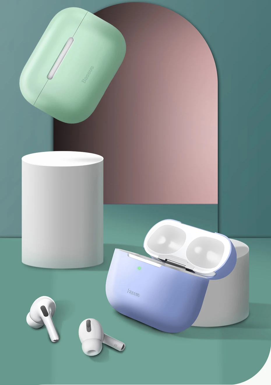 Baseus силиконовый чехол для airPods Pro, защитный чехол для Apple, беспроводные Bluetooth наушники, роскошный популярный черный