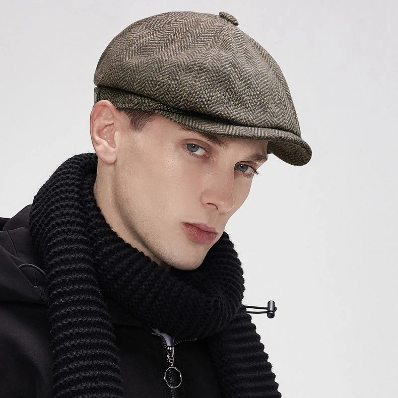Dad Big Size Wool Newsboy Caps Winter Felt Octagonal Cap Men Plus Berets Outdoors Ivy Hat 56-58cm 58-60cm | Аксессуары для одежды