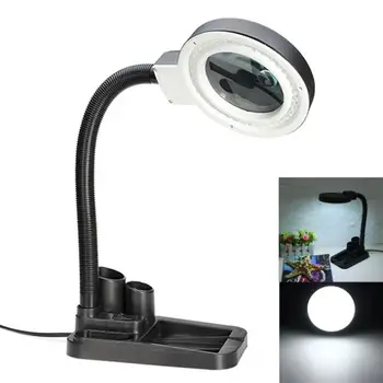 

Multi-function Desk Lamp Magnifying Glass Crafts,40 LED Table Light with 5X & 10X Magnifier and Pen Storage Holder