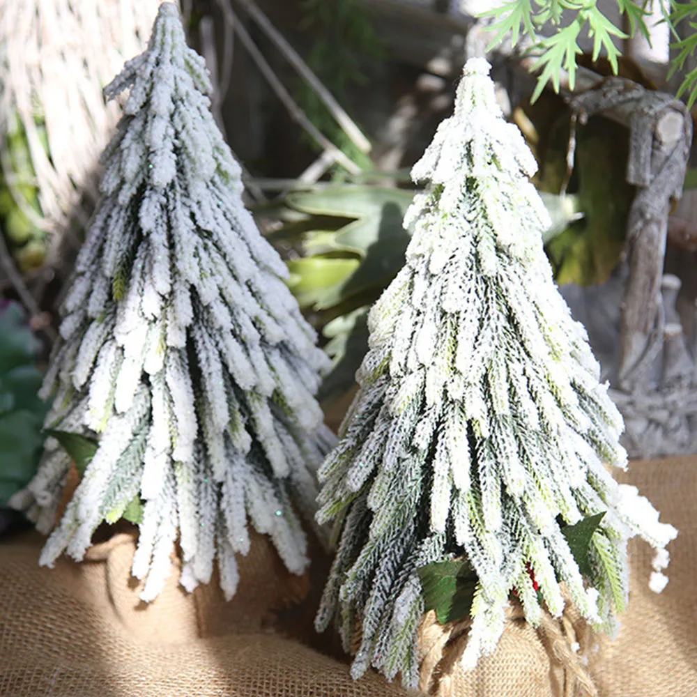 Рождественские украшения снежные флокированные елки ветки тутового дерева витрина для окна сцена домашний декор