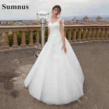 SoDigne Princess Country Wedding Dresses 2021 O Neck Short Sleeves Lace Appliques Bridal Party Dress A-Line Wedding Gowns