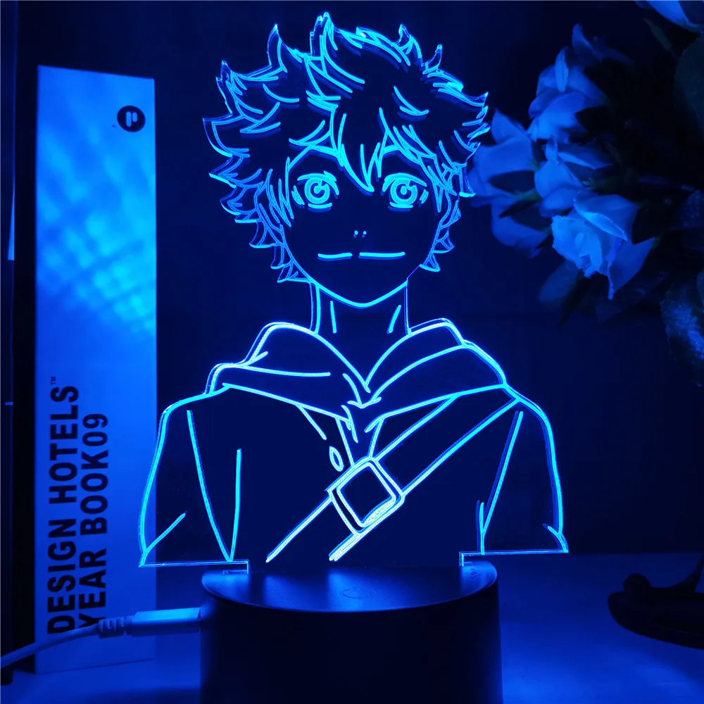 Акриловый светодиодный ночной Светильник Haikyuu Shoyo Hinata для детей декор спальни