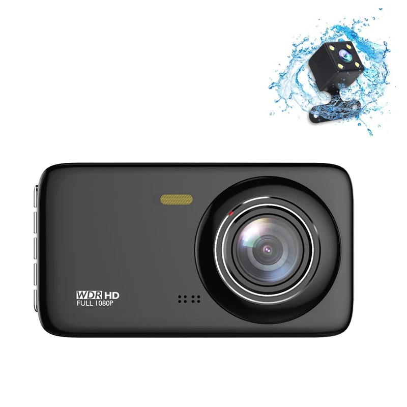 Тире камеры для автомобилей 1080P Fhd, 4 дюйма Ips Экран приборной панели Камера Dvr, 170 ° широкоугольный петли Запись g-сенсор WDR(широкий динамический диапазон