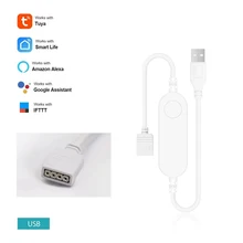 Tuya vida inteligente led luz de tira contoller wifi controle remoto usb 5v-24v rgb led controlador de trabalho com alexa eco google