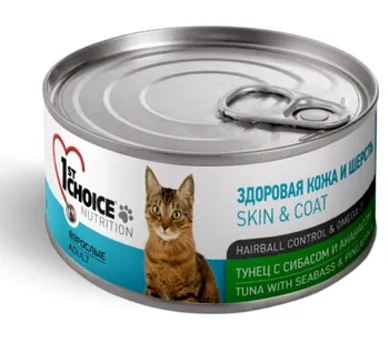 

Canned Cat 1ST CHOICE TUNA SEA BASS AND PINEAPPLE 85g (уп-12шт)