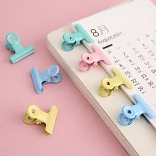 

10Pcs/Set Creative Candy Rainbow Color Metal Clip Macaron Small Book Clips DIY Manual Test Paper Paperclips Office Accessories