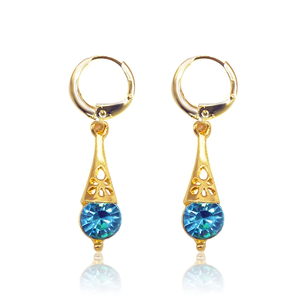 

2019 New Fashion Wedding Earrings White Gold Filled Round White Zircon Women Earrings Jewelry Wholesale indian jewelry