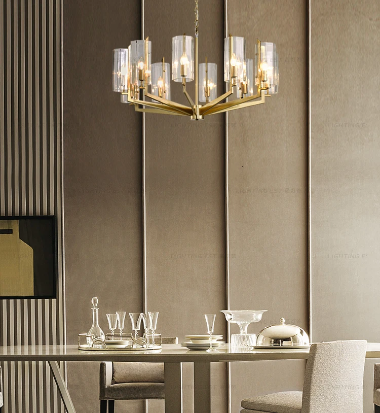 LED Chandelier Living Room Bedroom Post Modern Home Decoration Indoor Lighting Fixture Iron Glass Gold luminaire Design Creative