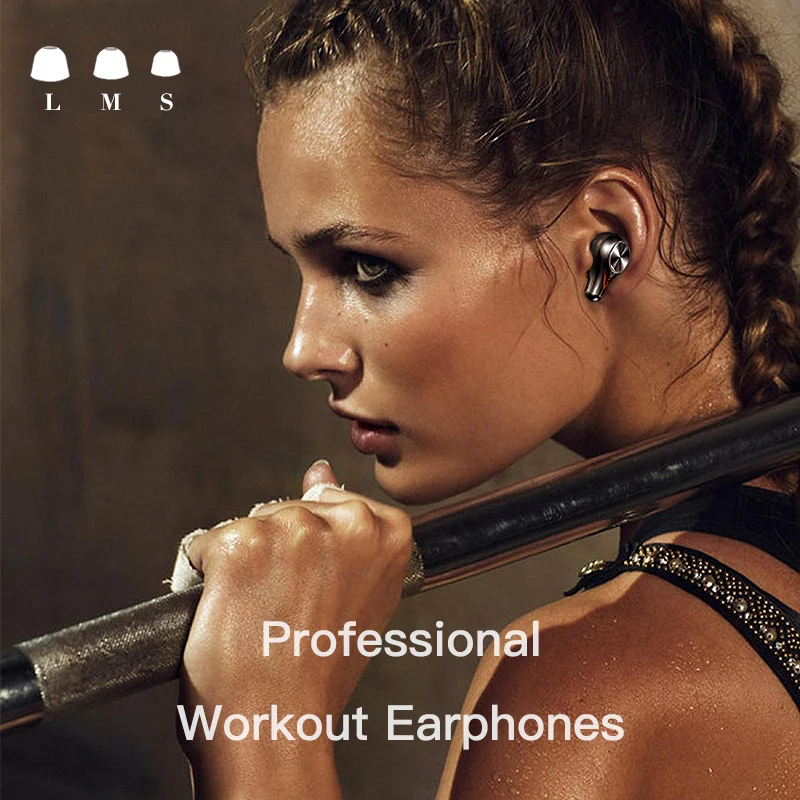 FBYEG TWS Wireless Bluetooth Earphones Stereo Bass Sports IPX6 Waterproof Headsets 2200mAh Charging Case Earbuds With Microphone