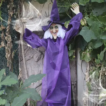 

Halloween Witch Vocal Lights Oversized Witch Dress Up Scene Hanging Ghost Skull Bar Mall Haunted House Props