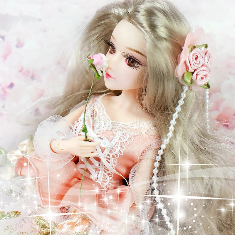 

New Doll 14 Joint Doll 3D Eyes Bjd Plastic Doll 30 Cm Dolls for Girls Toys Long Wig Hair Female Body Fashion Doll
