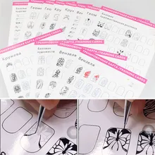 Livre d'apprentissage pour Salon de manucure, 12 pièces, lignes de dessin, peinture, Accessoires pour débutants