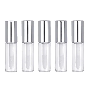 

1.2ml PE Mini Silver Lip Gloss Lip Glaze Brush Tube Labial Glair Refillable Bottles Lip Oil Balm Eyelash Brush Wand Tube