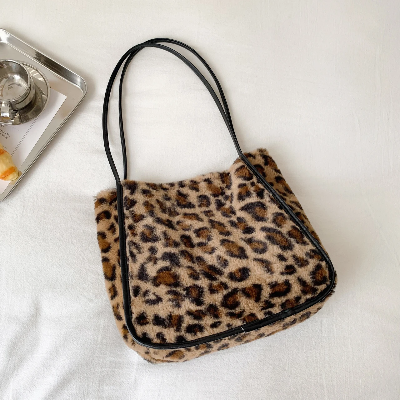 fluffy bag animal print