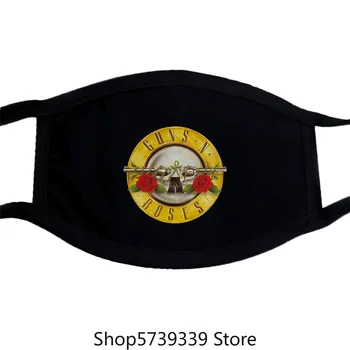 

Gunsn Roses Mask Classic Logo Bullet Official Black Mens Tee Rock Slash Washable Reusable Mask with