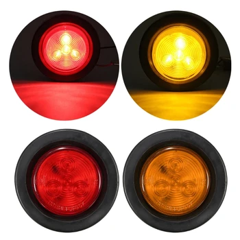 

4LED Truck Trailer Round Side Marker Indicator Light Signal Lamp Clearence Light Red Amber 12V 30V Car Truck Rear Tail Wholesale