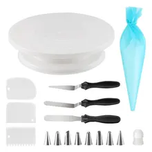 Производство от производителя в настоящее время доступно 17 шт. торта поворотный стол набор декоративный поворотный крем украшения рот ТПУ декорат