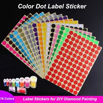 

16 Colors Dot Label Stickers for Diamonds Classification Storage Organizer Diamond Painting Accessories Diamonds Mosaic Stickers