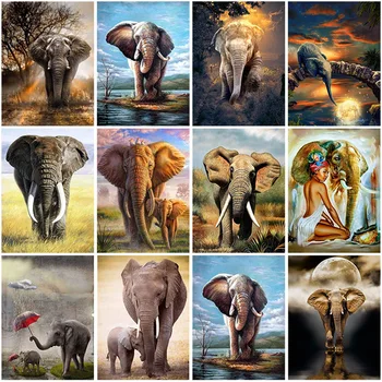 

DIY Elephant 5D Diamond Painting Full Round Drill Animal Diamond Embroidery Cross Stitch Kits Wall Art Home Decor Drop&shiping