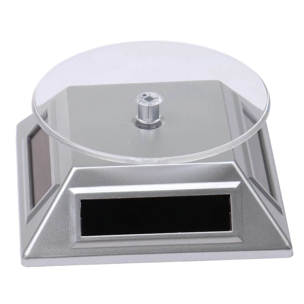 360° Rotating Display Stand Base Rotary Turntable - Solar/Battery Powered, 4 Colors 2 Types for Choose