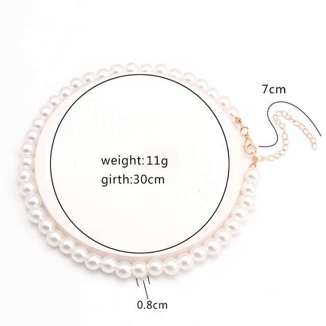 Fresh Style Small Ball Simulated Pearl Necklaces for Women 5 Sizes Female Clavicle Chain Necklaces Valentine's Day Jewelry Gifts 0.8cm