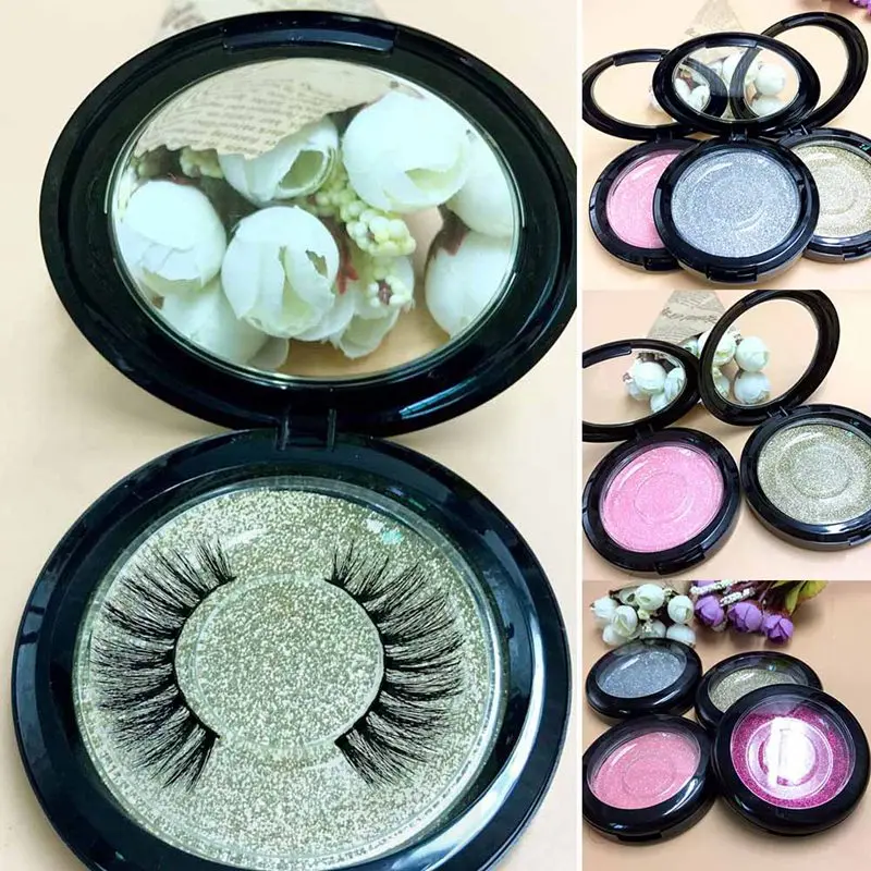 

3D Mink Eyelashes Upper Mink Lashes Soft Natural False Eyelashes 1 Pair Handmade Fake Eye Lashes Makeup Round Box Packaging
