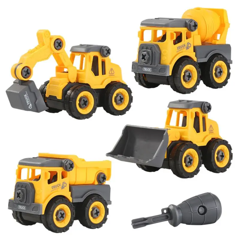 4 шт. строительные игрушки Инженерная машина пожарная винт построить и разобрать