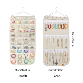 

Necklace Bracelet Earring Ring Pouch Jewelry Display Bags Jewelry Holder Double Sided Hanging Jewelry Display Organizer Bag