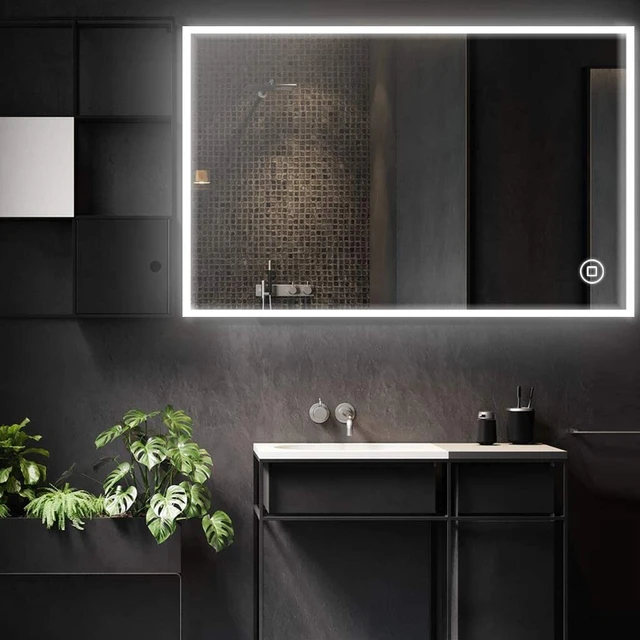 80x60cm Bathroom Mirror With Led Lighting Heating Anti-fog Wall Mirror With  Touch Switch Cold White 6400k Light Mirror Home - Bath Mirrors - AliExpress
