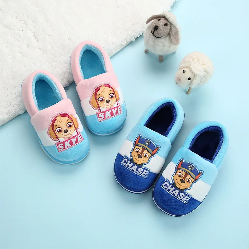 

Kids Plush Slippers Winter New Girls Boys Flat Indoor Home Slippers Non-slip Warm Baby Children Cartoon Cute Shoes Animal Prints