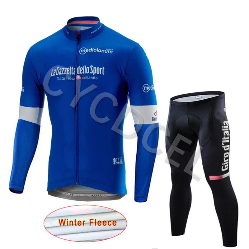 Тур де италия Велоспорт Джерси для мужчин pro team зима тепловой флис с длинным рукавом набор велосипедная Одежда Майо Ropa Ciclismo - Цвет: NO.6