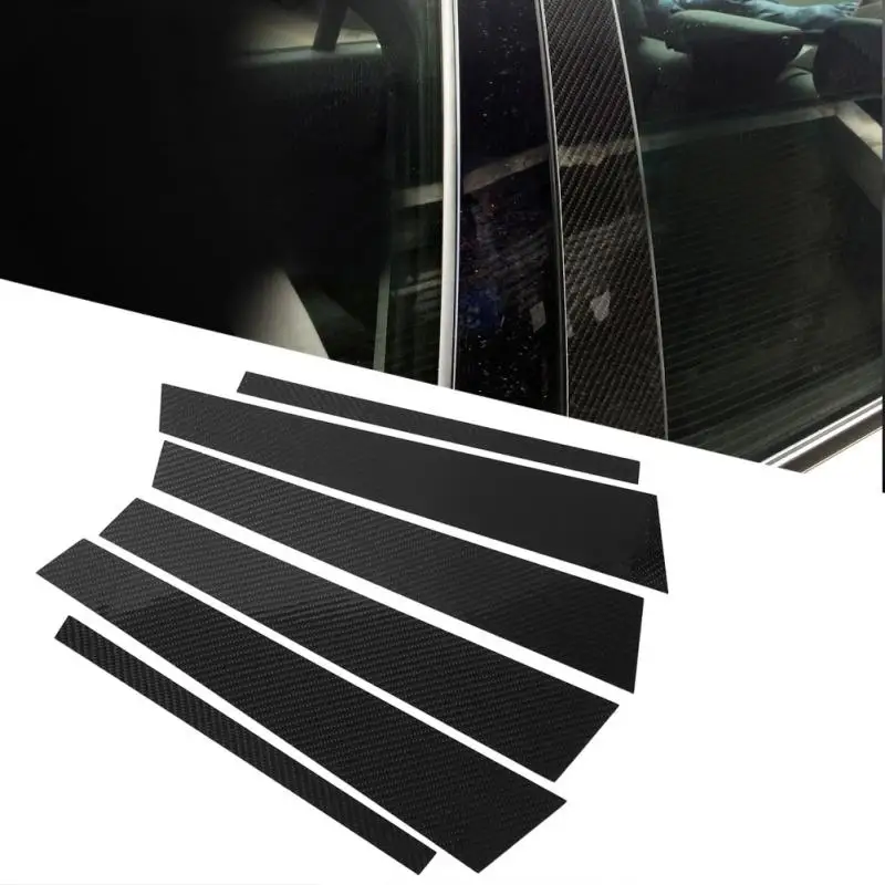 

6pcs Carbon Fiber Car Window B-pillars Trim Cover Decorative Sticker for BMW 3 Series F30 2013 2014 2015 2016 2017 2018