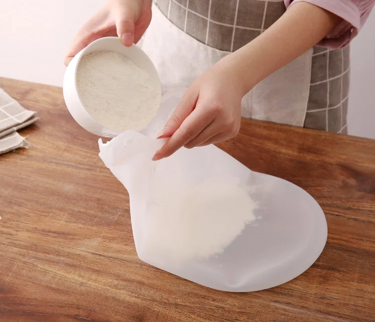 New Silicone Kneading Dough Bag Preservation Flour-mixing Bag Soft Silicone Knead Dough Blender Set Kitchen Gadget Accessories