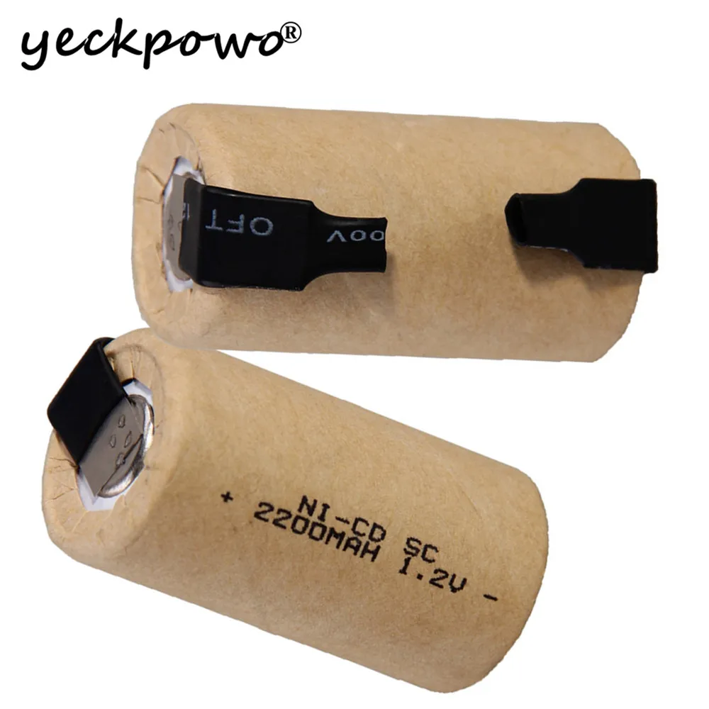 

yeckpowo SC battery 2200mah 1.2v SUBC battery NICD rechargeable batteries for makita bosch B&D Hitachi metabo dewalt power tool