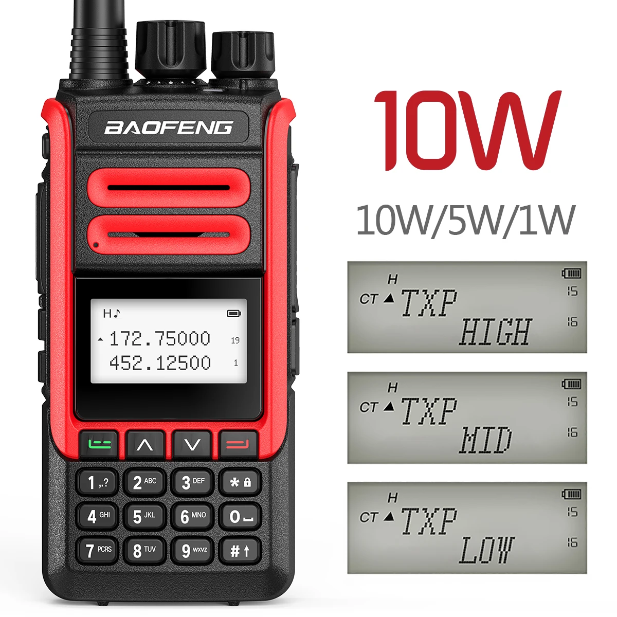 BAOFENG UV-5R professionnel double bande émetteur-récepteur FM talkie  walkie talkie walkie (rouge)